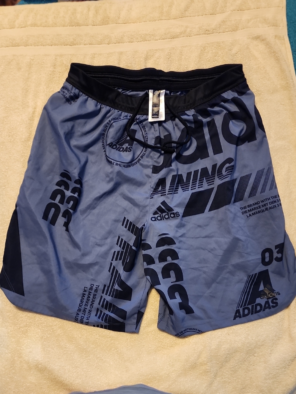 adidas Navy and Black Graphic Training Shorts